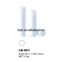 5.8g plastic white color lip balm stick tube